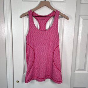 Zella Athletic Racer Back Tank Heathered Pink and White SZ M